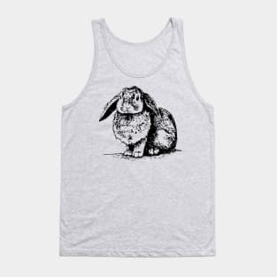 Dwarf Rabbit Charcoal Cute Floppy Ears Bunny Tank Top